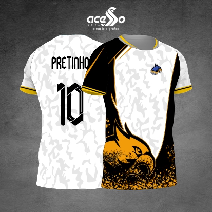 Template Interclasses - Camisa - Águia Gamer Amarela 25 - ARTE VETOR