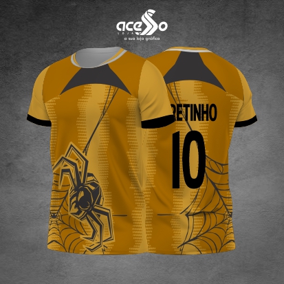 Template Interclasses - Camisa - Aranha na teia Dourada 25 - ARTE VETOR