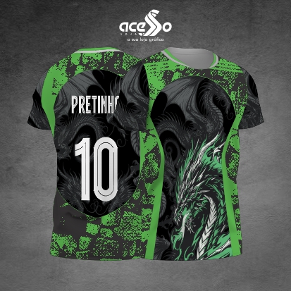 Template Interclasses - Camisa -  Dragão verde feroz 25 - ARTE VETOR