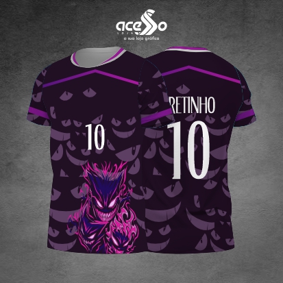 Template Interclasses - Camisa - Gengar Degradê 25 - ARTE VETOR