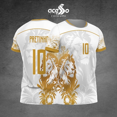 Template Interclasses - Camisa - Leão Floral Dourado 2025 - ARTE VETOR