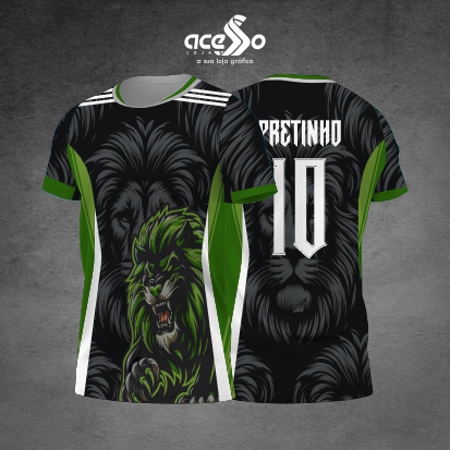 Template Interclasses - Camisa - Leão Verde bravo 25- ARTE VETOR