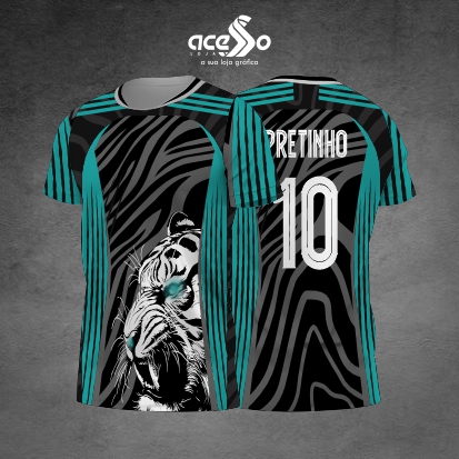 Template Interclasses - Camisa - Tigre Verde agua IA 25 - ARTE VETOR