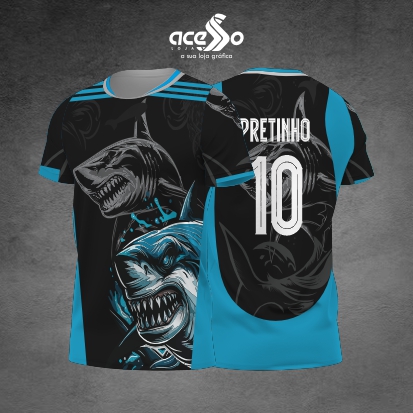 Template Interclasses - Camisa - Tubarão Azul IA 25 - ARTE VETOR