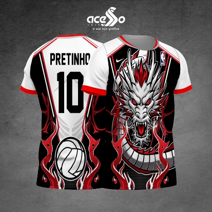 Template Interclasses - Camisa - Dragão flame Red 25 - ARTE VETOR