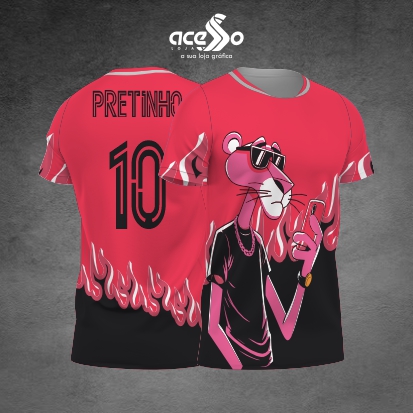Template Interclasses - Camisa - Pantera Rosa fire pink 25 - ARTE VETOR