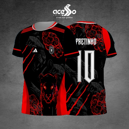 Template Interclasses - Camisa - Alemanha Pantera Red nuvens 25- ARTE VETOR