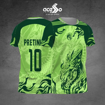 Template Interclasses - Camisa - Dragão green IA 25 - ARTE VETOR
