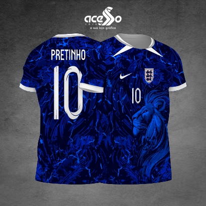 Template Interclasses - Camisa - Leão Blue grunge 25 - ARTE VETOR