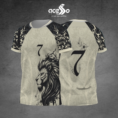 Template Interclasses - Camisa - Leão floral tribal 2025 - ARTE VETOR