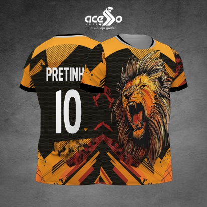 Template Interclasses - Camisa - Leão Orange Grunge 25 - ARTE VETOR