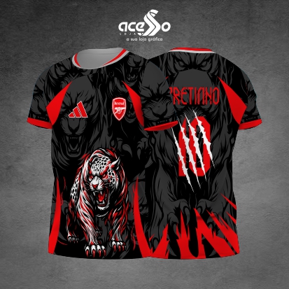 Template Interclasses - Camisa - Leopardo red 25- ARTE VETOR