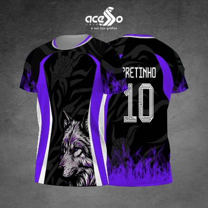 Template Interclasses - Camisa - Lobo roxo IA 25 - ARTE VETOR