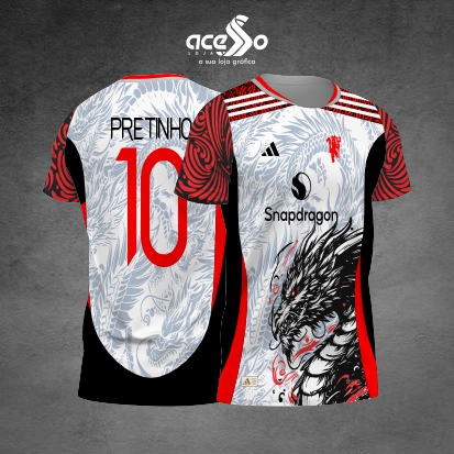 Template Interclasses - Camisa - Manchester United Black dragão 25 - ARTE VETOR