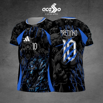 Template Interclasses - Camisa - Pantera fire azul 25 - ARTE VETOR