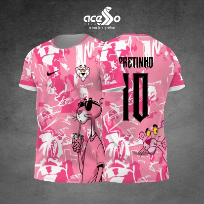 Template Interclasses - Camisa - Pantera Rosa grunge 25 - ARTE VETOR