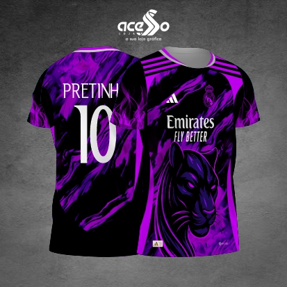 Template Interclasses - Camisa - Real Madrid lilas Pantera 2025 - ARTE VETOR