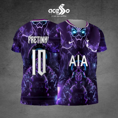 Template Interclasses - Camisa - Tottenham  Pantera Negra roxa 25 - ARTE VETOR