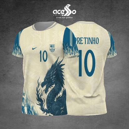 Template Interclasses - Camisa - Dragão blue fire IA 25 - ARTE VETOR