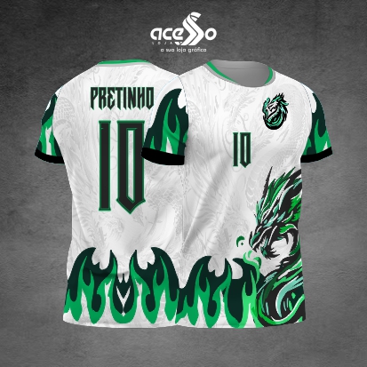Template Interclasses - Camisa - Dragão Fire verde 2025 - ARTE VETOR