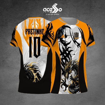 Template Interclasses - Camisa - Dragão IA Orange 25 - ARTE VETOR