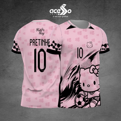 Template Interclasses - Camisa - Hello Kitty Mosaico pink 2025 - ARTE VETOR