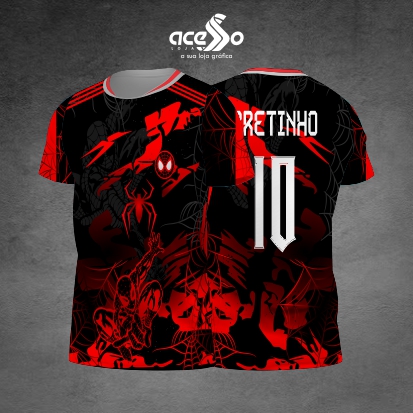 Template Interclasses - Camisa - Homem Aranha - teias vermelhas 2025 - ARTE VETOR