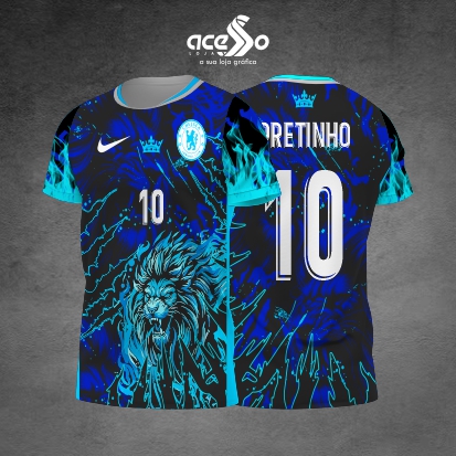Template Interclasses - Camisa - Leão Azul grunge 2025 - ARTE VETOR