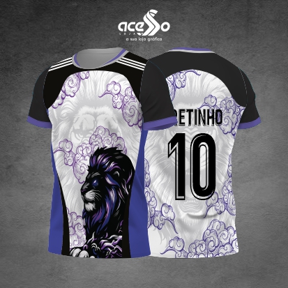 Template Interclasses - Camisa - Leão roxo nuvens japonesas 2025 - ARTE VETOR