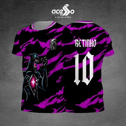 Template Interclasses - Camisa - Pantera esmeralda Rosa 25 - ARTE VETOR