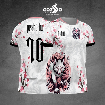 Template Interclasses - Camisa - Raposa Lua Floral 2025 - ARTE VETOR