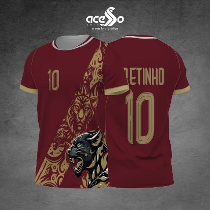 Template Interclasses - Camisa - Tigre Floral Dourado 25 - ARTE VETOR