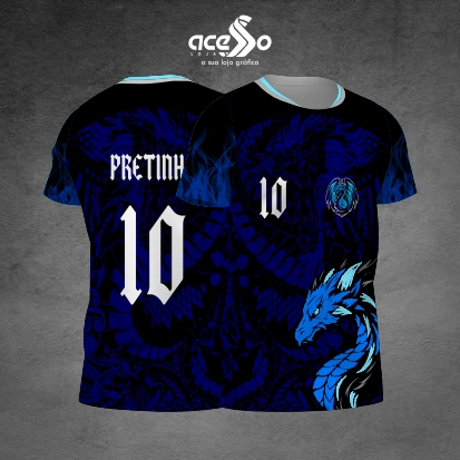 Template Interclasses - Camisa - Dragão Blue fire 25 - ARTE VETOR