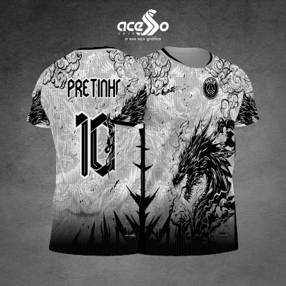 Template Interclasses - Camisa - PSG Black Dragão Conceito 25 - ARTE VETOR