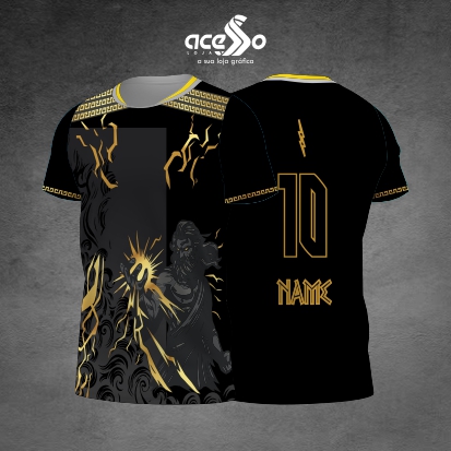 Template Interclasses - Camisa - Zeus Raios Black - Mitologia grega 2025 - ARTE VETOR