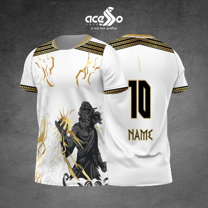 Template Interclasses - Camisa - Zeus Raios White - Mitologia grega 20255 - ARTE VETOR