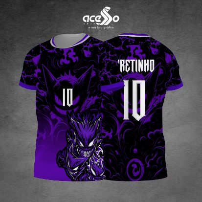 Template Interclasses - Camisa - Gengar Fumaça Roxa raios 2025 - ARTE VETOR
