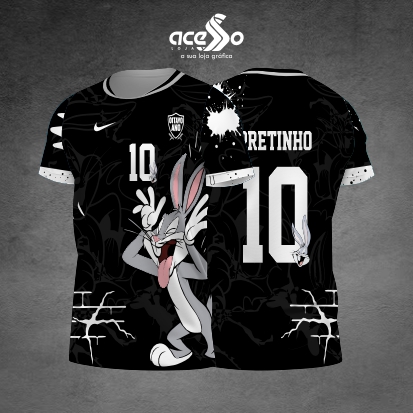 Template Interclasses - Camisa - Pernalonga Olho fechado - black 25 - ARTE VETOR