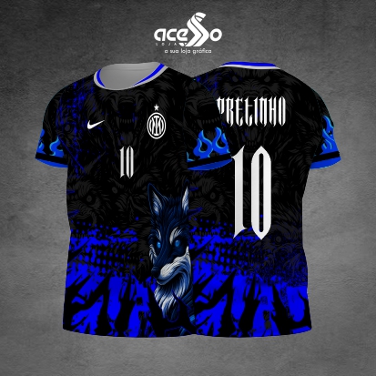 Template Interclasses - Camisa - Lobo Azul inter grunge 2025 - ARTE VETOR