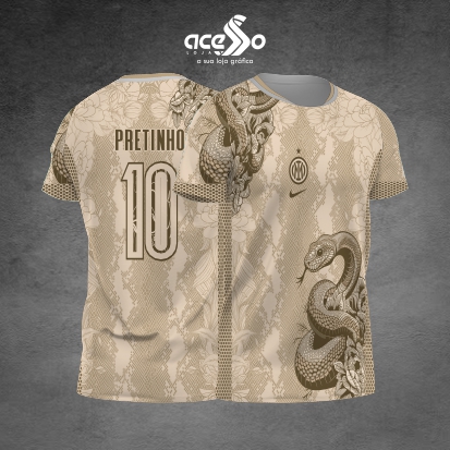 Template Interclasses - Camisa - Cobra floral Inter Milan 25 - ARTE VETOR
