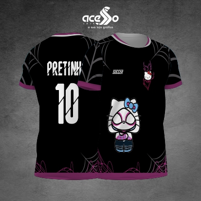 Template Interclasses - Camisa - Hello Kit Fofinha Rock 25 - ARTE VETOR