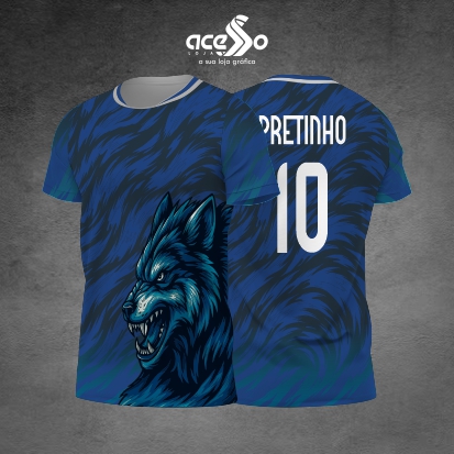 Template Interclasses - Camisa - Lobo Alcateia texture 25 - ARTE VETOR