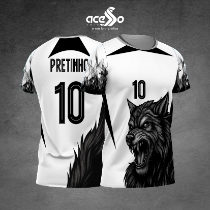 Template Interclasses - Camisa - Lobo Sanguinario fire black 2025 - ARTE VETOR