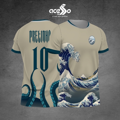 Template Interclasses - Camisa - Ondas e polvo 2025 - ARTE VETOR