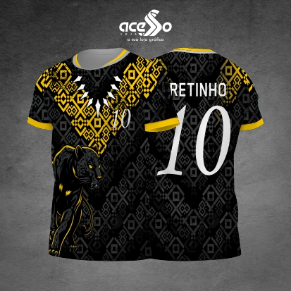 Template Interclasses - Camisa - Pantera Geometric amarela 2025 - ARTE VETOR