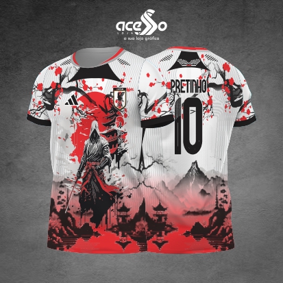 Template Interclasses - Camisa - Samurai Japonês red 25 - ARTE VETOR