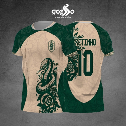 Template Interclasses - Camisa - Serpente seria verde 2025 - ARTE VETOR