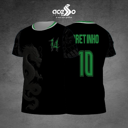 Template Interclasses - Dragão Black verde  14 Tattoo 25 - ARTE VETOR