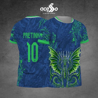 Template Interclasses - Dragão Verde e azul 25 - ARTE VETOR