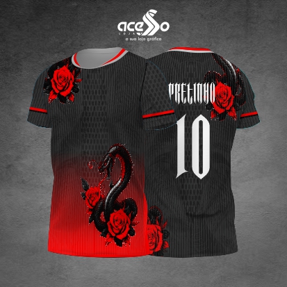 Template Interclasses - Snake Floral red 25 - ARTE VETOR